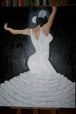 COLECCION BAILE: Flamenca en blanco